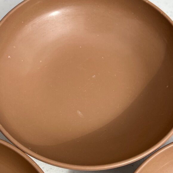 3 Vintage Small Berry Fruit Bowls Prolon Melmac #7405 Chocolate Brown Melamine. - Picture 4 of 6